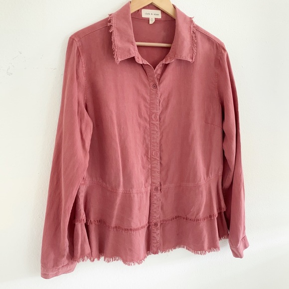 Anthropologie Cloth & Stone Tiered Button Down Top - Picture 3 of 8